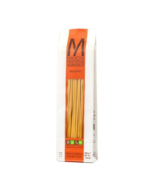 Imagen 0 de Pasta italiana Bucatini de sémola de grano duro Mancini
