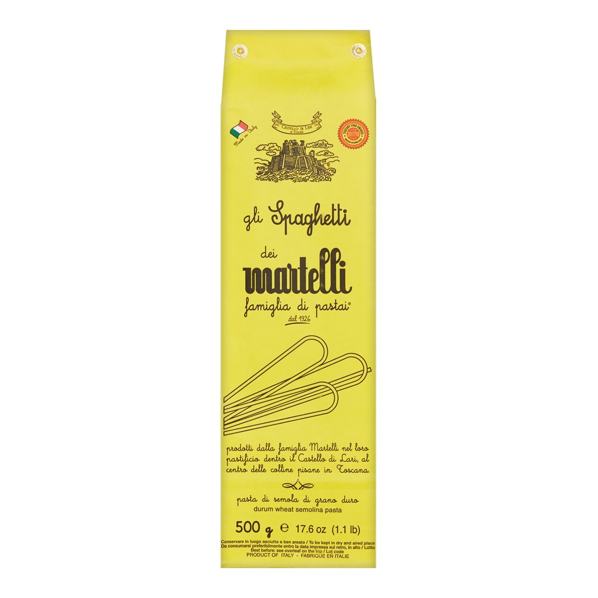Pasta italiana Spaghetti de sémola de grano duro Martelli 1