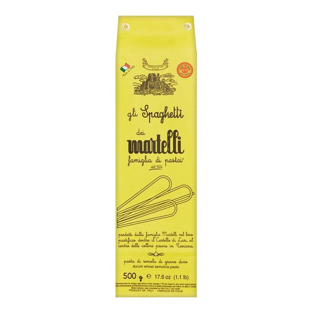 Pasta italiana Spaghetti de sémola de grano duro Martelli