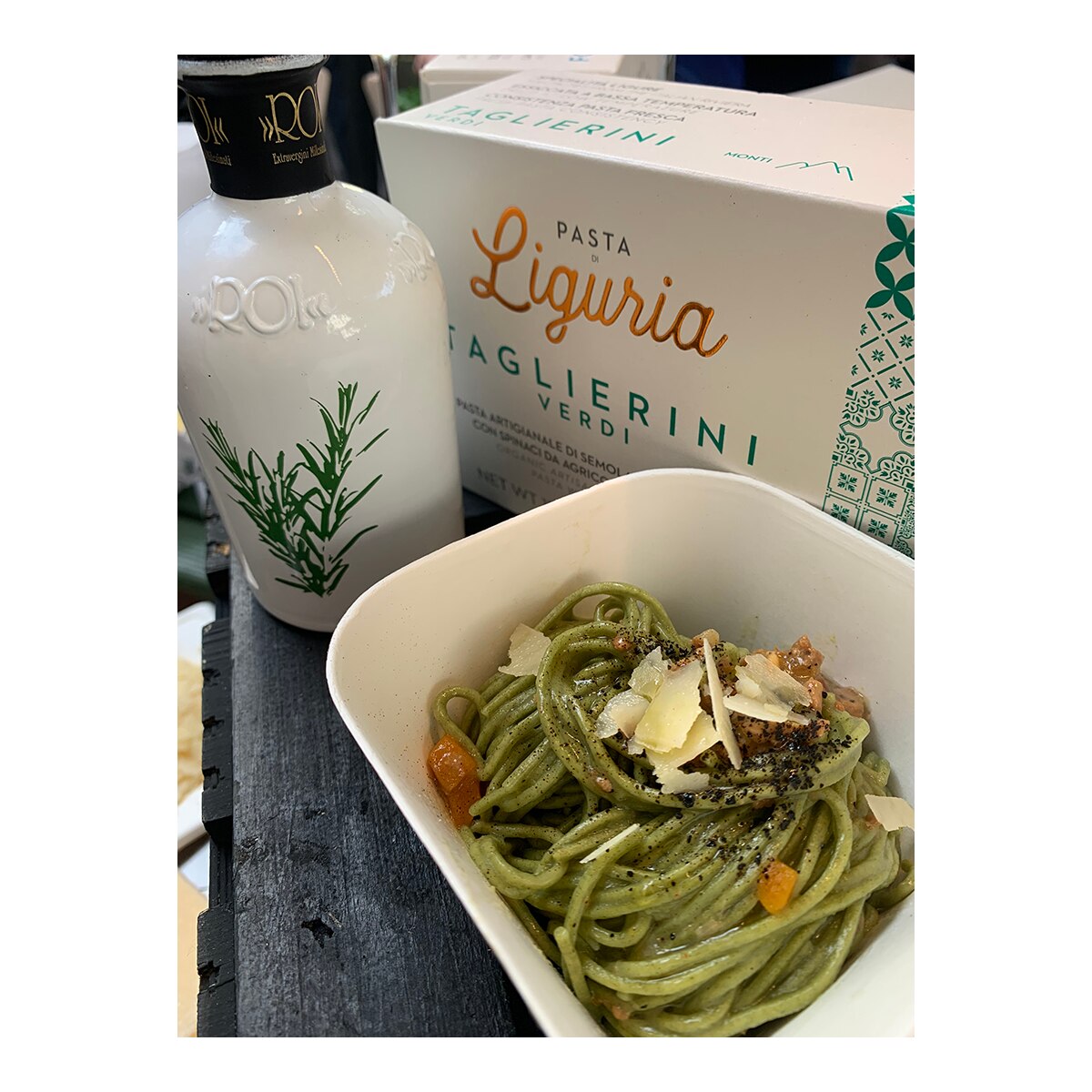 Pasta italiana Taglierini verdi bio de sémola de grano duro Liguria 2