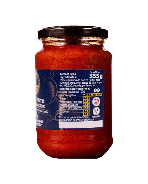 Imagen 2 de Tomate frito de Los Palacios con aceite de oliva virgen extra 0% sin azúcares añadidos Tierra Palaciega