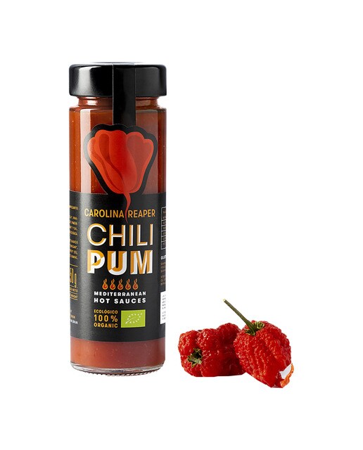 Imagen 0 de Salsa ecológica picante sin gluten Carolina Reaper Chilipum