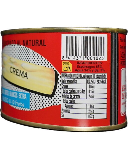 Imagen 2 de Espárragos crema cortos blancos muy gruesos 8/10 frutos