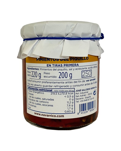 Pimientos del piquillo de Lodosa en tiras El Navarrico 2