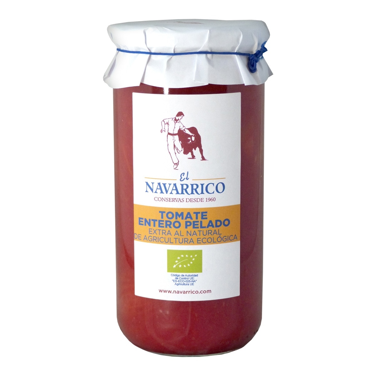 Tomate entero pelado ecológico El Navarrico 1