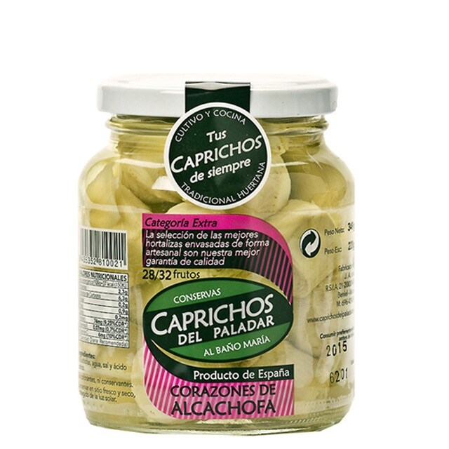 Corazones de alcachofas 28-32 frutos Caprichos del Paladar