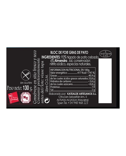 Block de foie gras de pato con almendras Katealde 3