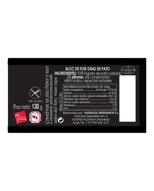 Block de foie gras de pato con piñones Katealde 3