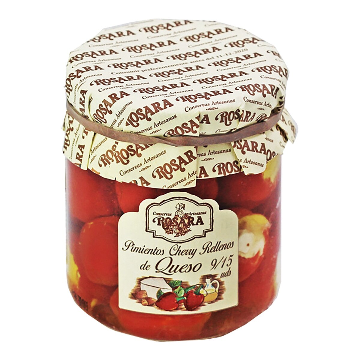 Imagen 0 de Pimientos cherry rellenos de queso Rosara 9/15 unidades