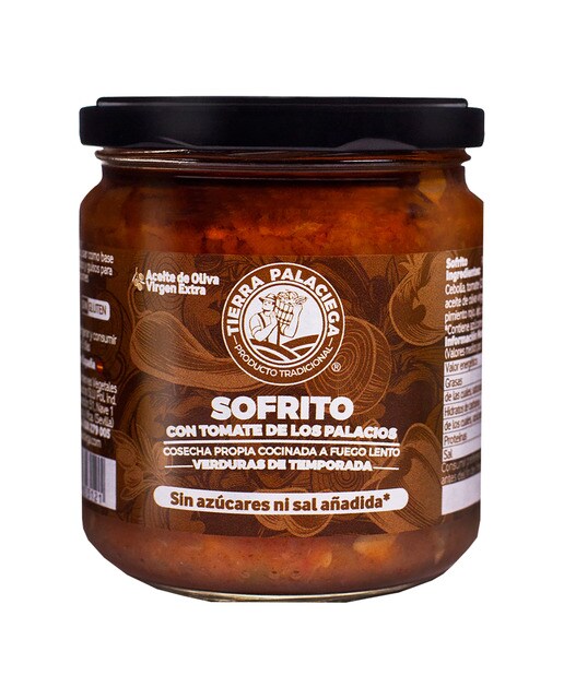 Sofrito con tomate de Los Palacios con aceite de oliva virgen extra Tierra Palaciega 1