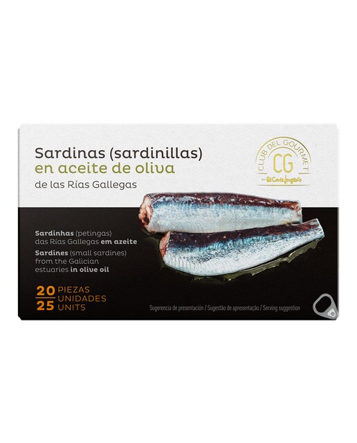 Sardinillas de las rías gallegas en aceite de oliva 20-25 piezas Club del Gourmet 1