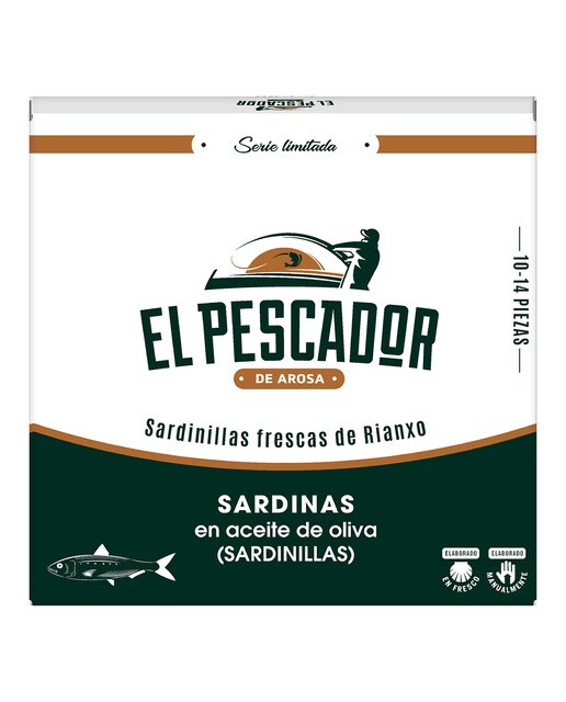 Imagen 0 de Sardinillas en aceite de oliva 10-14 piezas El Pescador de Arosa
