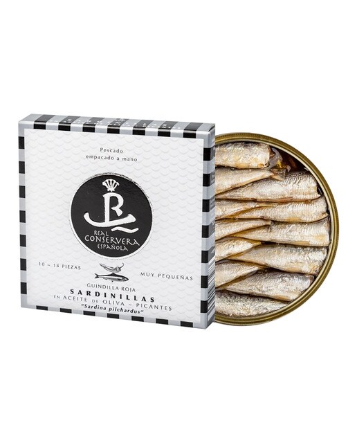 Sardinillas picantes en aceite de oliva 10-14 piezas Real Conservera Española 1