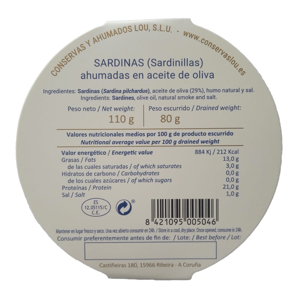 Sardinillas ahumadas en aceite de oliva Don Reinaldo 10/12 piezas 2