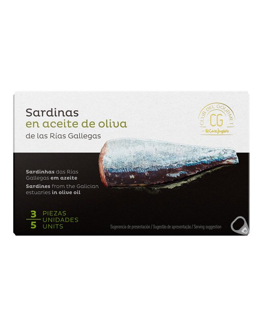Sardinas de las rías gallegas en aceite de oliva 3-5 piezas Club del Gourmet 1