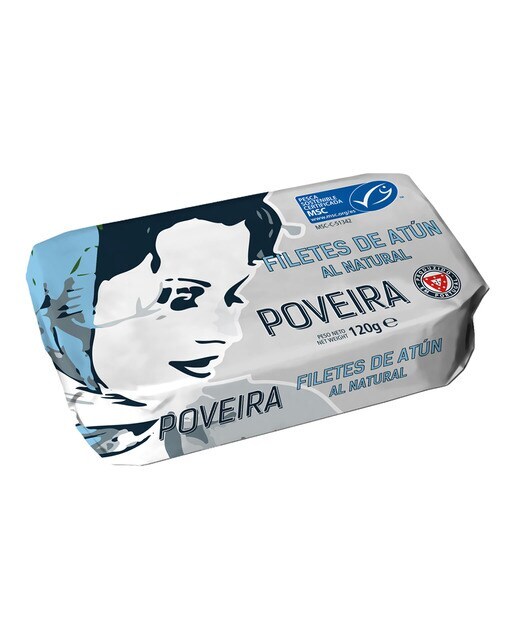 Filetes de atún MSC al natural Poveira
