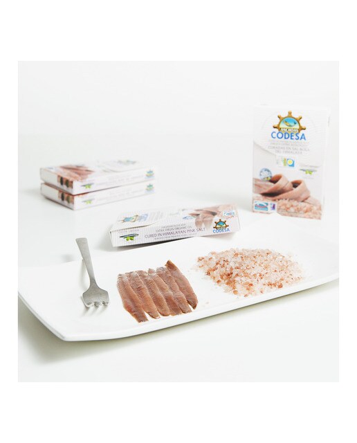 Filetes de anchoa en aceite de oliva virgen extra ecológico curadas en sal rosa del Himalaya Codesa 4