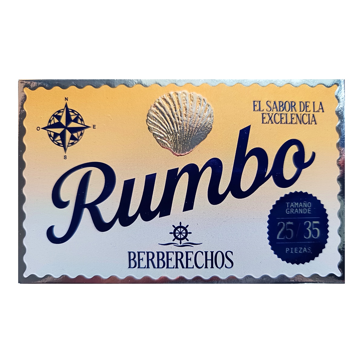 Imagen 1 de RUMBO berberechos al natural tamaño grande 25-35 piezas lata 63 g neto escurrido
