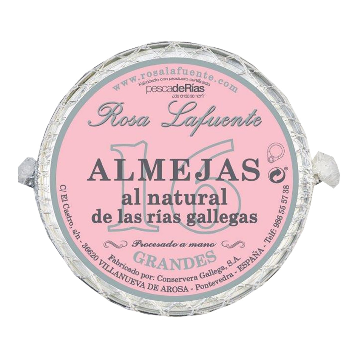 Almejas al natural de las rías gallegas "Pesca de Rías" 16 piezas Rosa Lafuente 1
