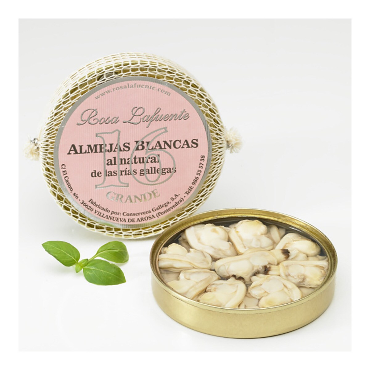 Almejas al natural de las rías gallegas "Pesca de Rías" 16 piezas Rosa Lafuente 2