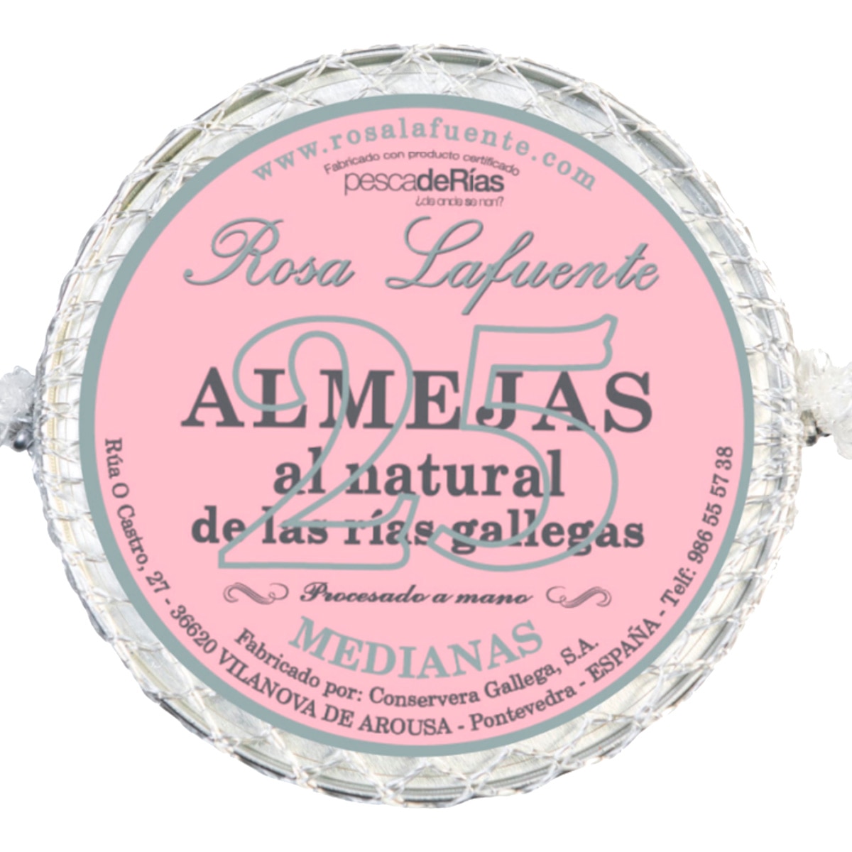 Imagen 0 de Almejas de las Rías Gallegas al natural 25 piezas Rosa La Fuente