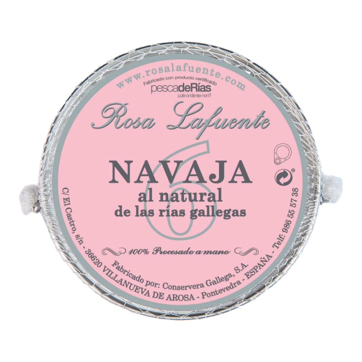 Navajas al natural de las rías gallegas "DOP Pescaderías" 5 piezas Rosa Lafuente 1