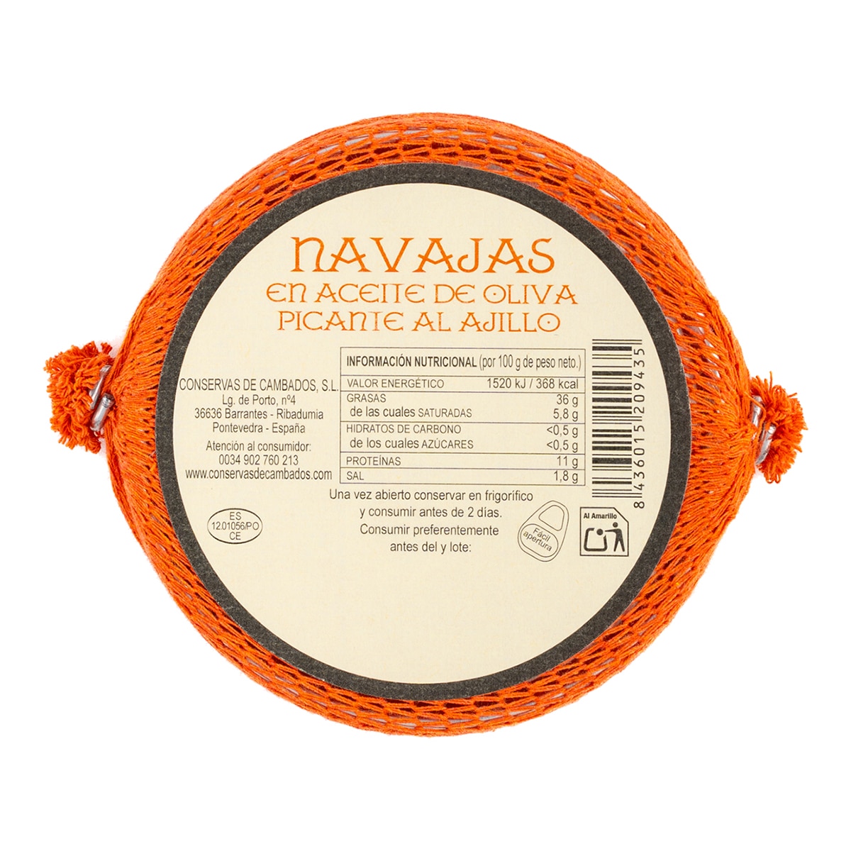 Navajas en aceite de oliva picante al ajillo Cambados 2