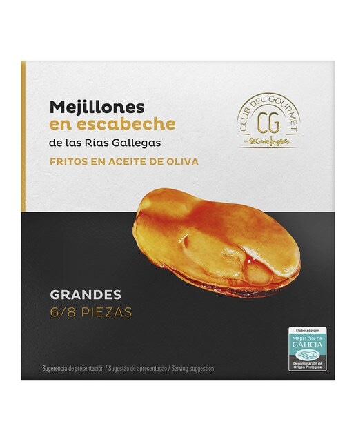 Mejillones de las rías gallegas en escabeche 6-8 piezas Club del Gourmet