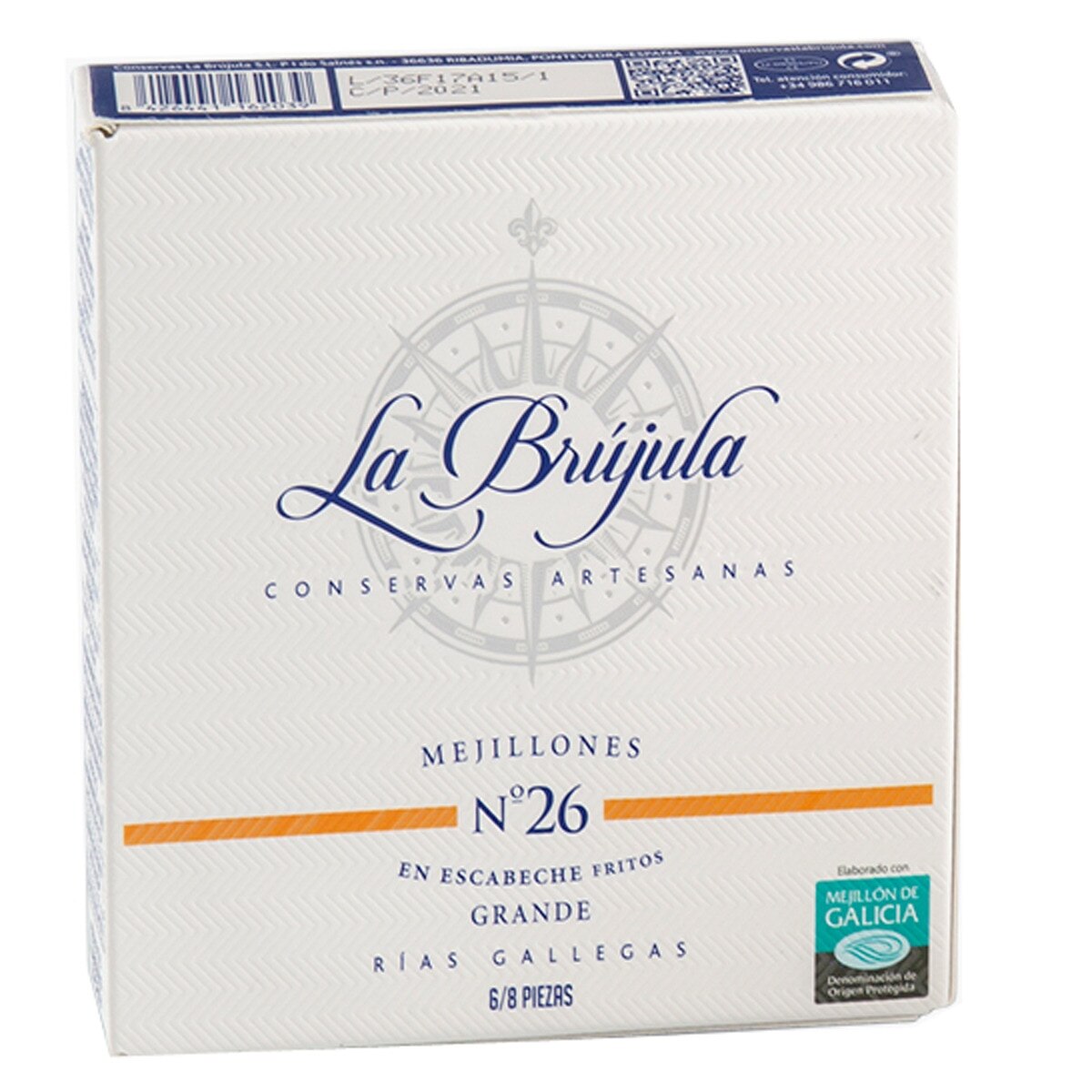 Imagen 0 de Mejillones en escabeche 6/8 piezas La Brújula