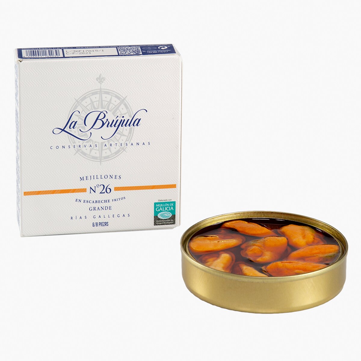 Mejillones en escabeche 6/8 piezas La Brújula 2