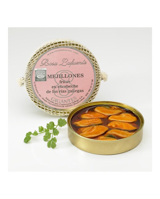 Mejillones fritos en escabeche de las rías gallegas "DOP Mejillón de Galicia" 8 piezas Rosa Lafuente 2