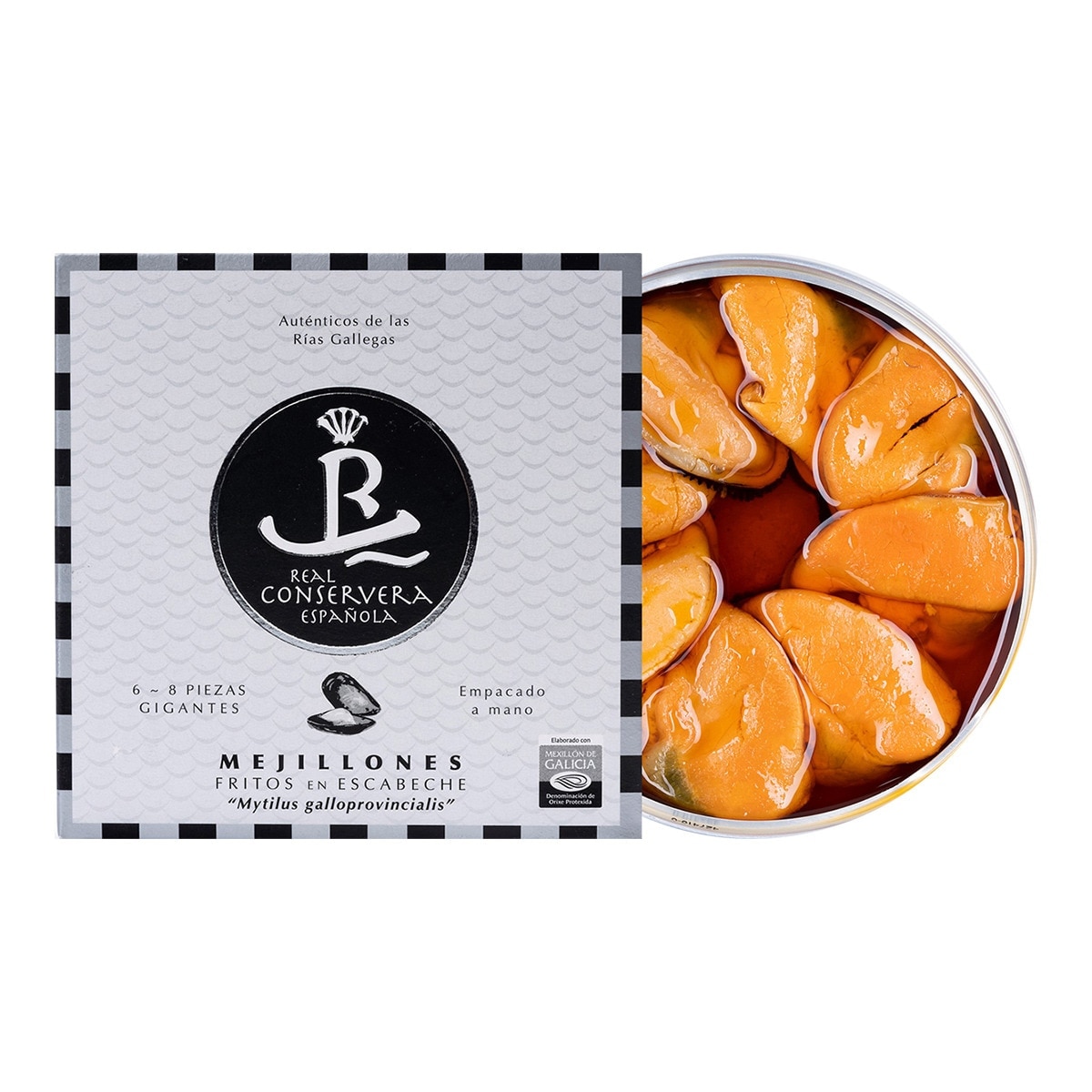 Imagen 0 de Mejillones gigantes en escabeche picante de las rías gallegas Real Conservera Española 6/8 piezas