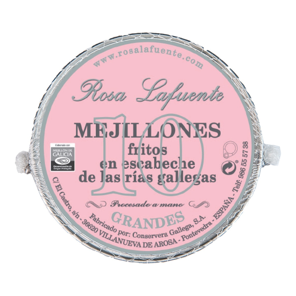 Rosa Lafuente - Mejillones fritos en escabeche de las rías gallegas "DOP Mejillón de Galicia" 10 piezas grandes Rosa Lafuente.