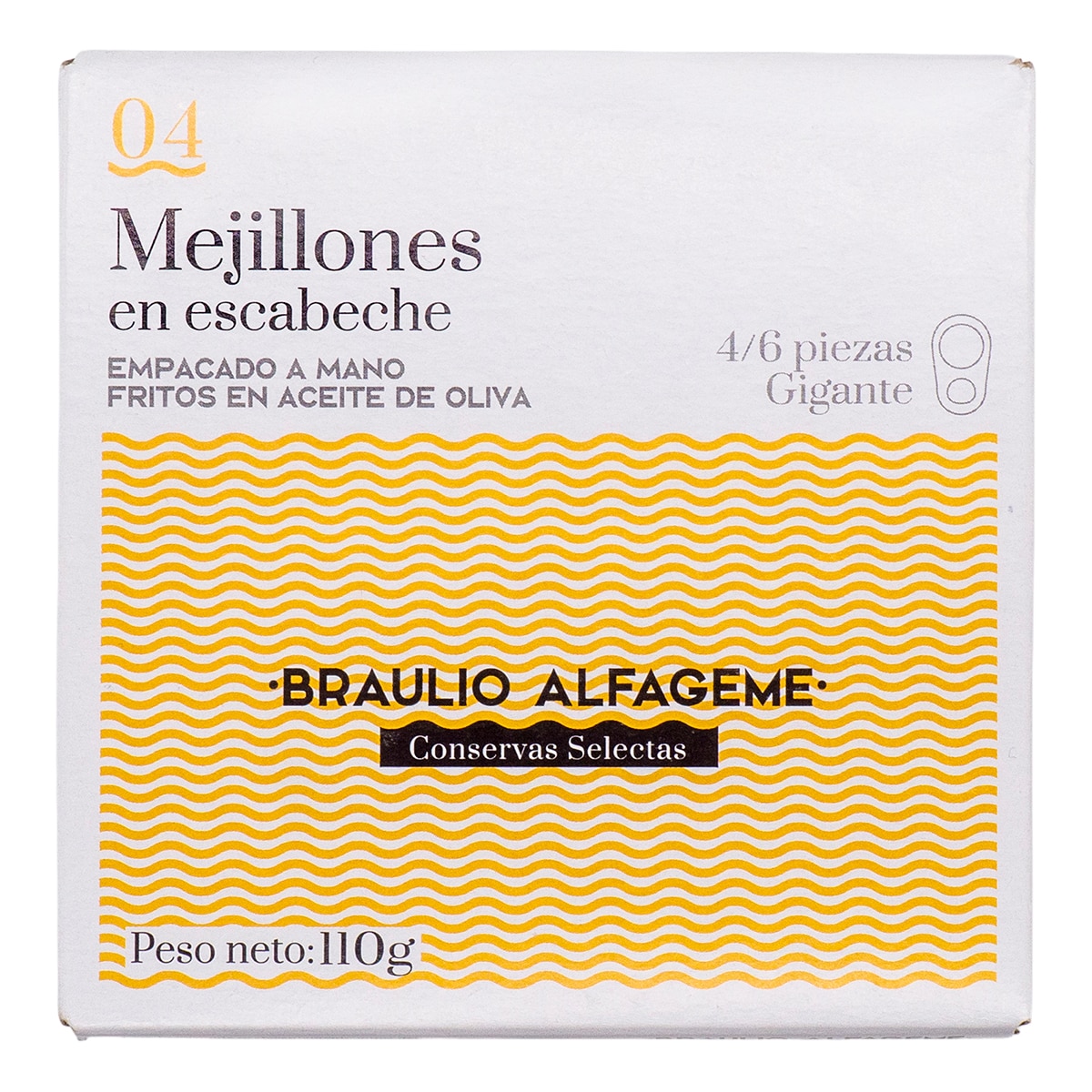 Imagen 0 de Mejillones en escabeche fritos en aceite de oliva 4-6 piezas Braulio Alfageme Conservas Selectas