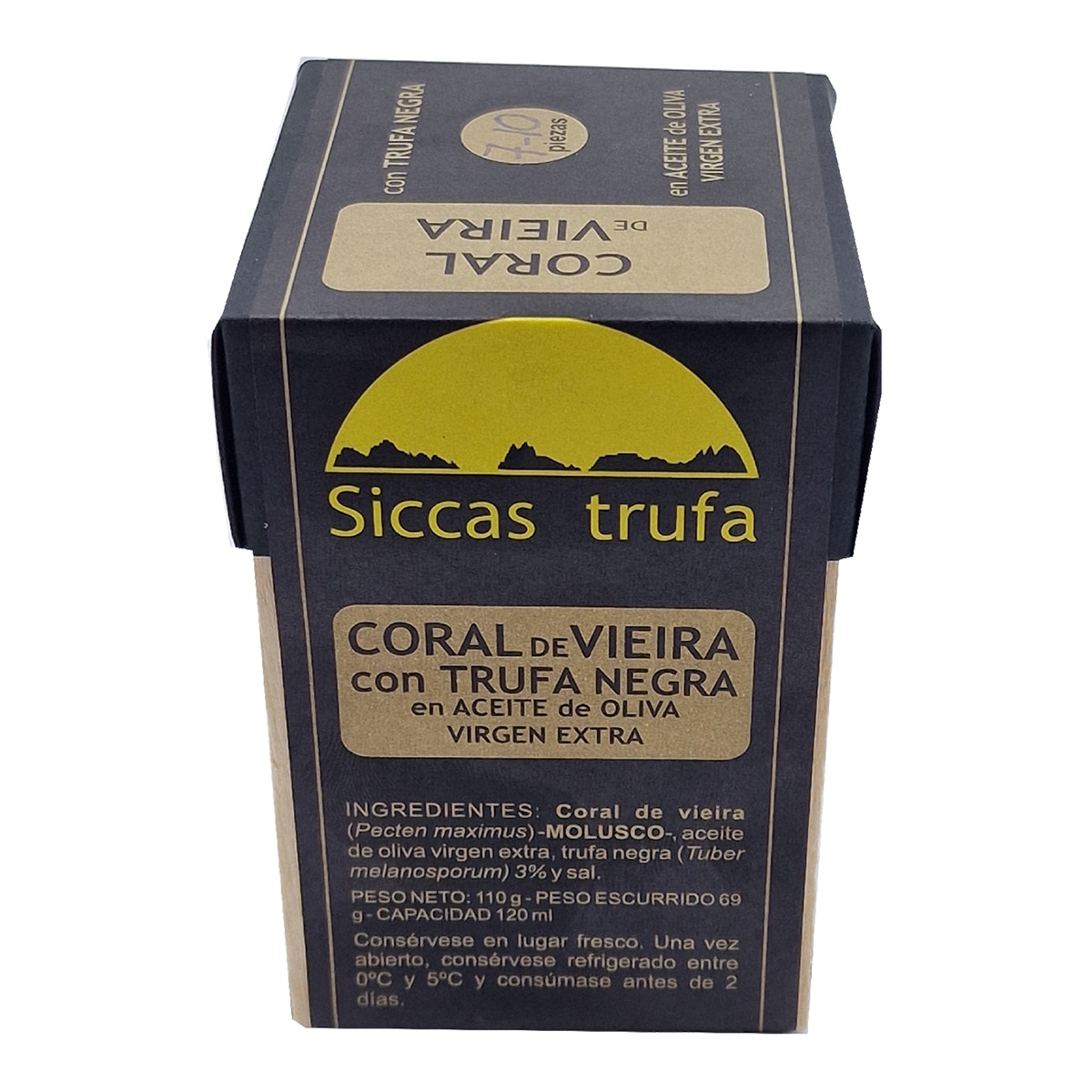 Coral de vieira con trufa negra en aceite de oliva virgen extra Siccas Trufa 4