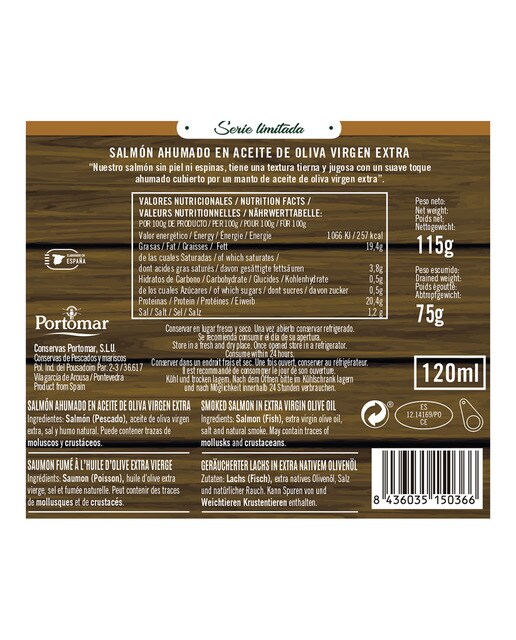 Salmón ahumado en aceite de oliva virgen extra El Pescador de Arosa 2