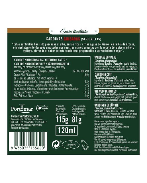 Sardinillas frescas de Rianxo guisadas El Pescador de Arosa 2