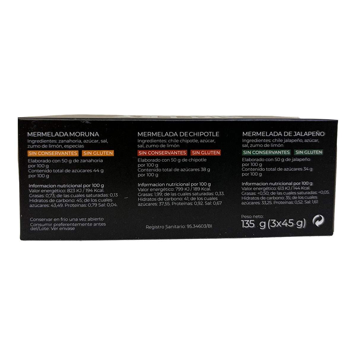 Pack de mermeladas de Jalapeño, Chipotle y moruna Sin Ley 2