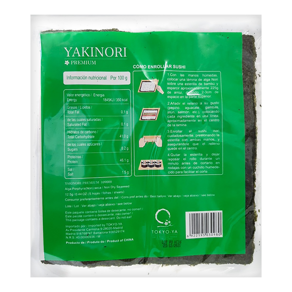 Alga Yakinori premium 5 hojas Taikoban 2