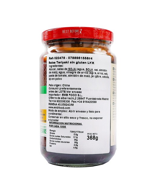 Salsa Teriyaki sin gluten Lee Kim Kee 2