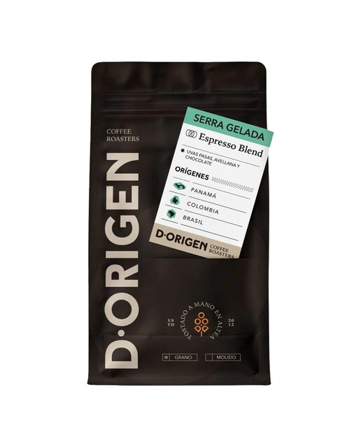 Café en grano espresso blend Serra Gelada D·Origen Panamá, Colombia y Brasil 2