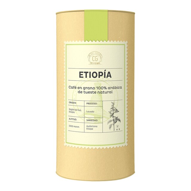 CLUB DEL GOURMET café en grano 100% arábica de tueste natural origen Etiopía envase 250 g
