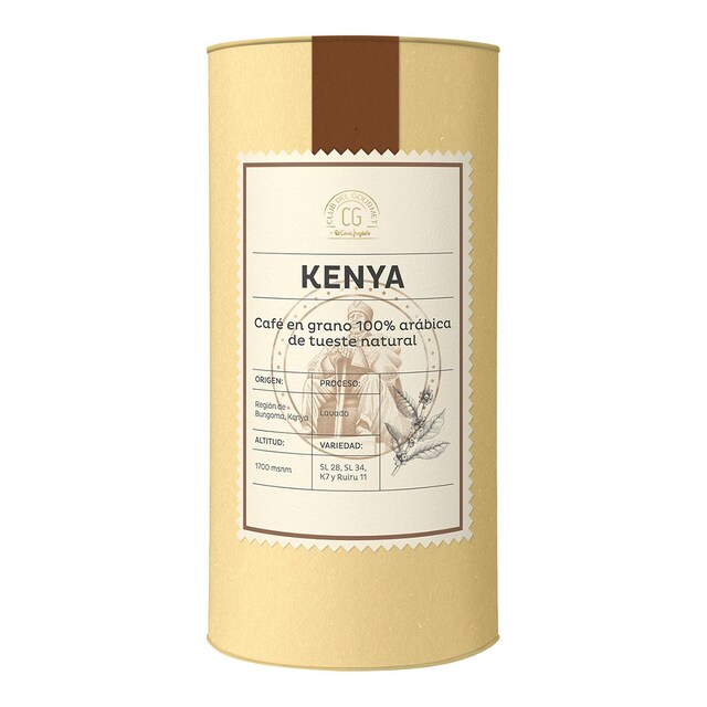 Café en grano tueste natural 100% Arábica origen Kenya Club del Gourmet