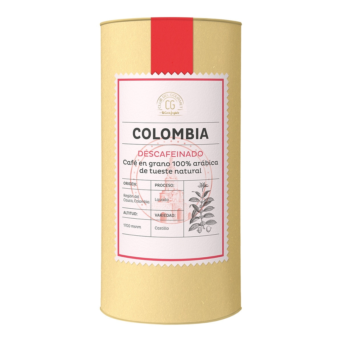 Café descafeinado en grano tueste natural 100% Arábica origen Colombia Club del Gourmet 1