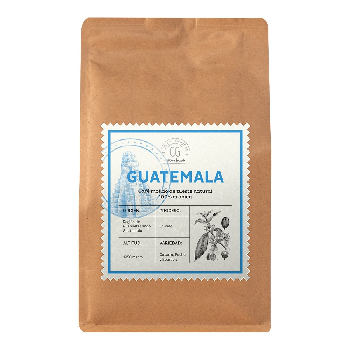 Imagen 0 de Café molido tueste natural 100% Arábica origen Guatemala Club del Gourmet