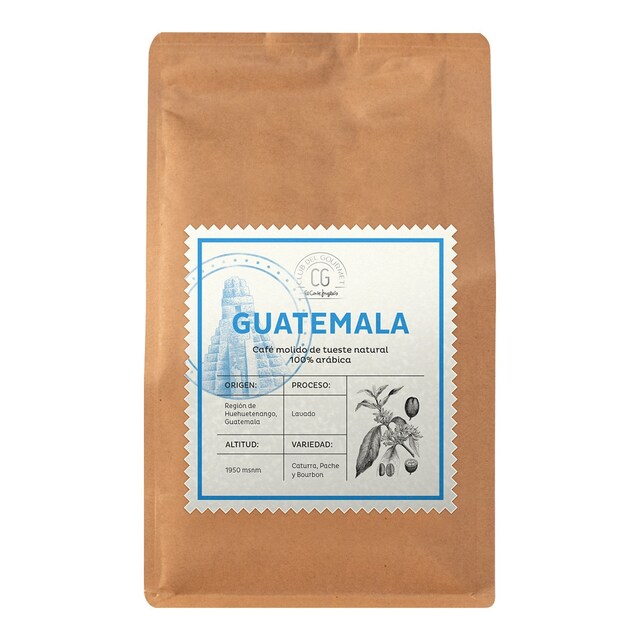 Café molido tueste natural 100% Arábica origen Guatemala Club del Gourmet
