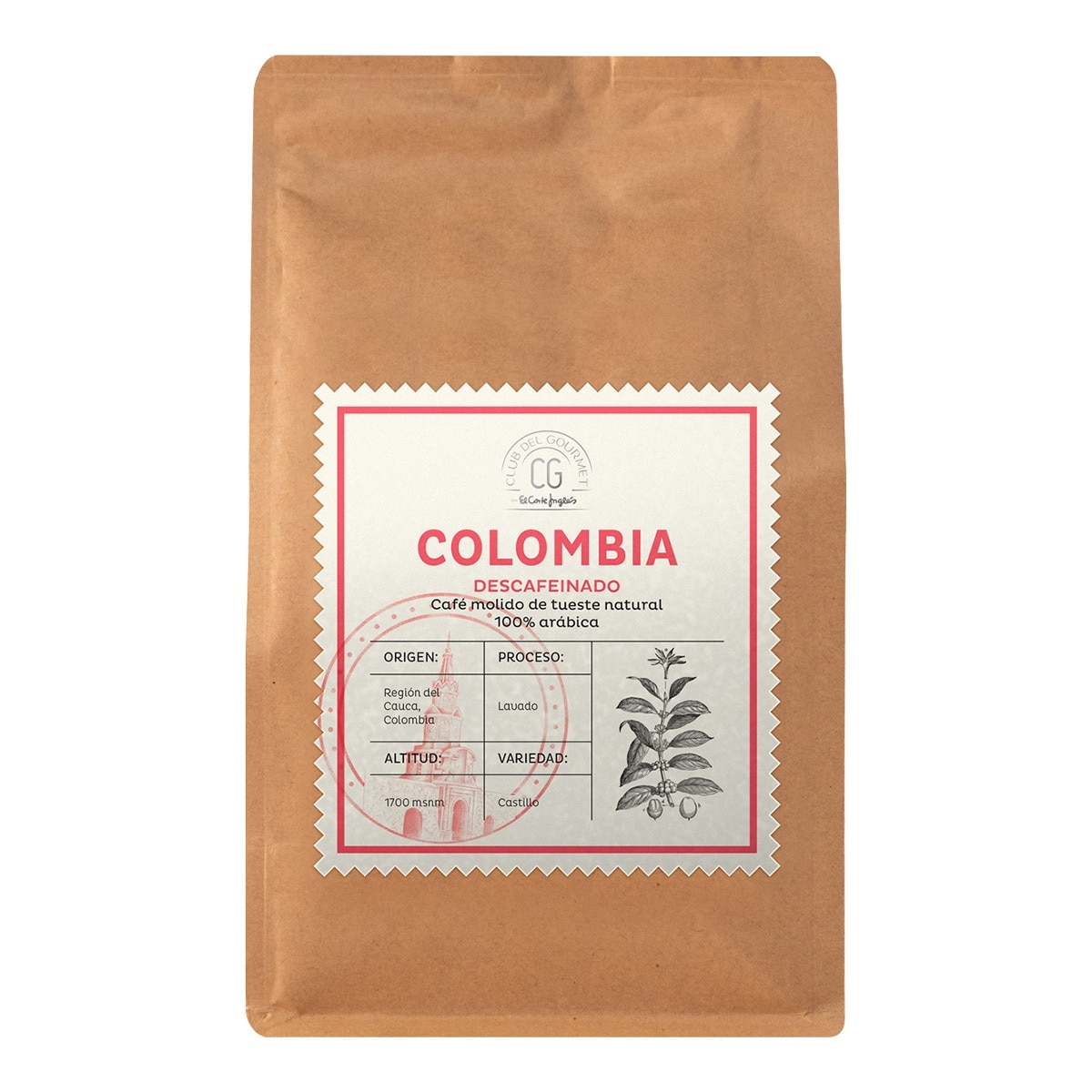 Imagen 0 de Café descafeinado molido tueste natural 100% Arábica origen Colombia Club del Gourmet