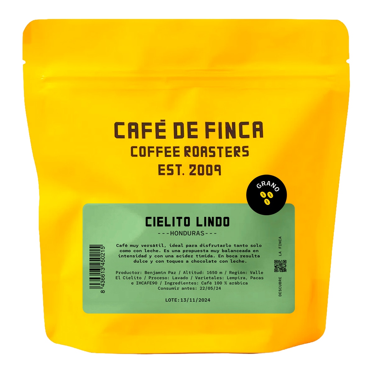 CAFE DE FINCA café tostado en grano de Honduras Cielito Lindo bolsa 250 g 1