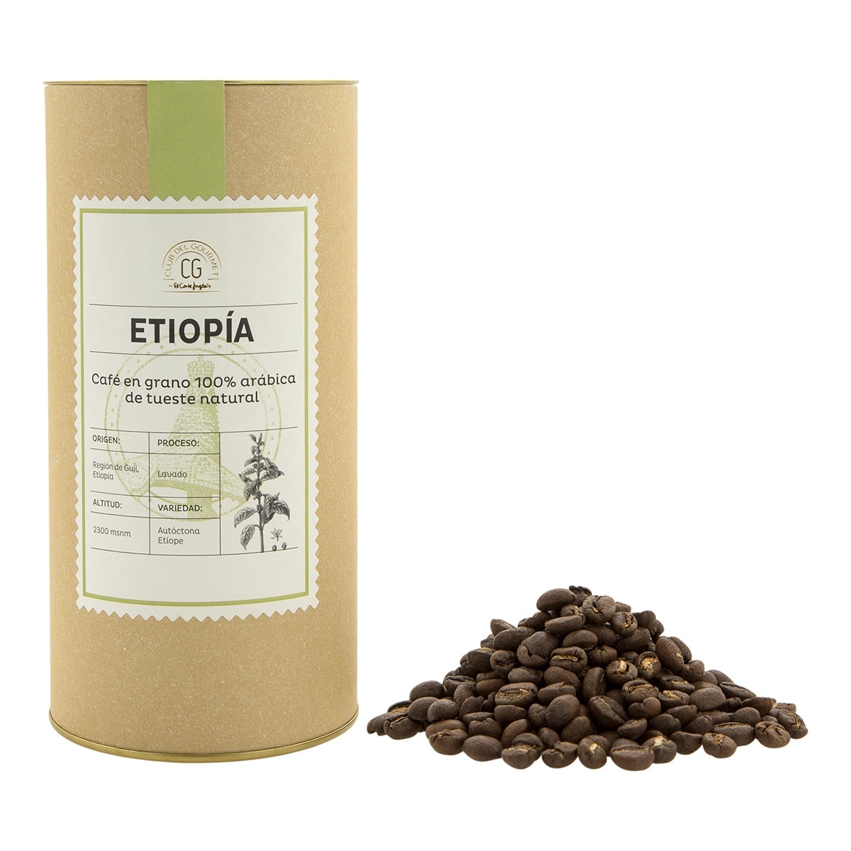 Café en grano tueste natural 100% Arábica origen Etiopía Club del Gourmet 3