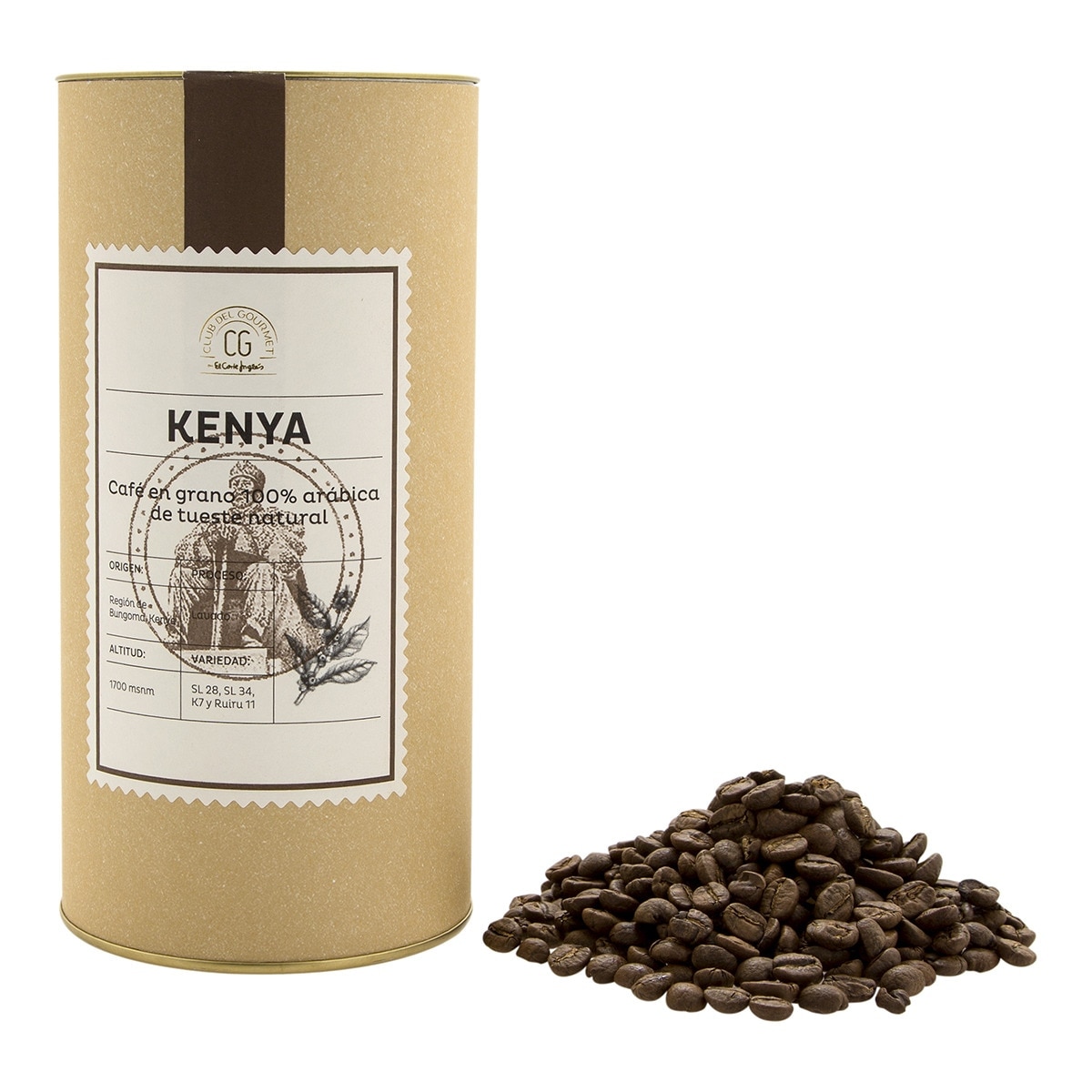 Café en grano tueste natural 100% Arábica origen Kenya Club del Gourmet 3